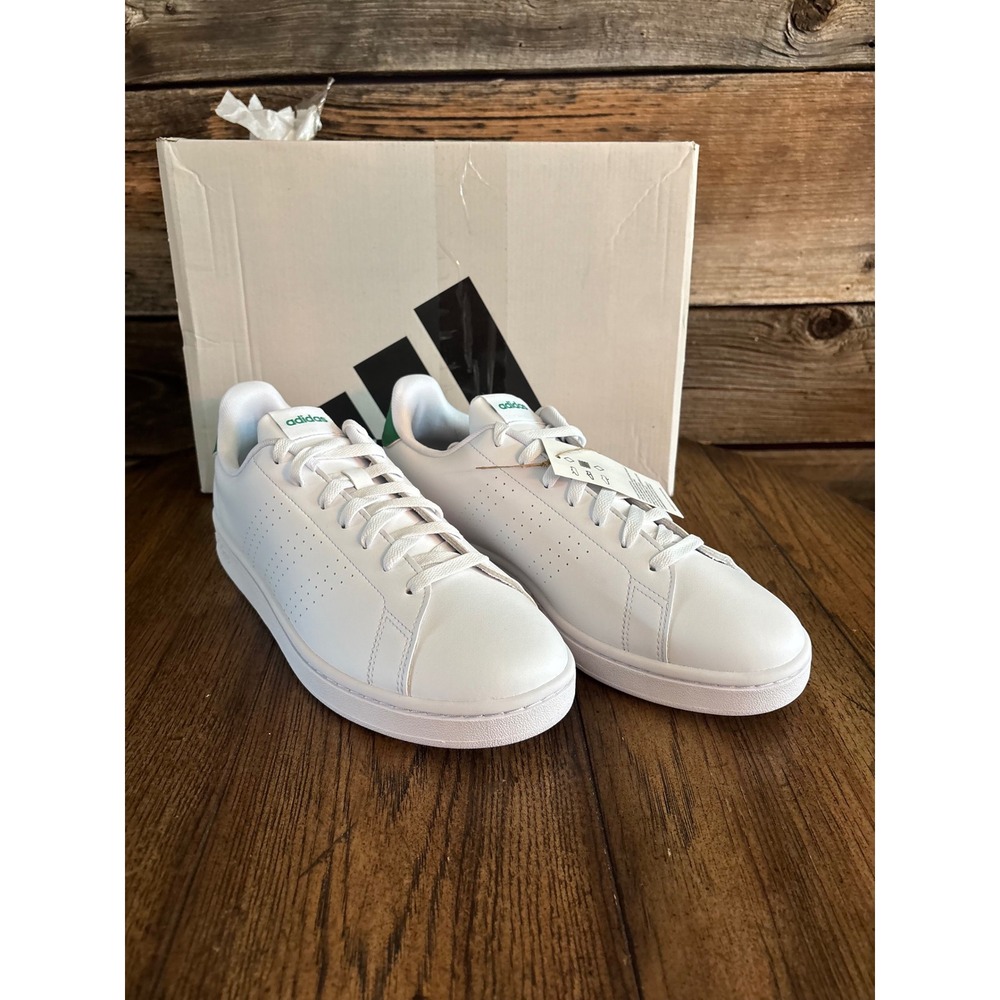 Adidas Advantage Mens Sneakers White Green GZ5300 Low Top Tennis Shoes Size 10